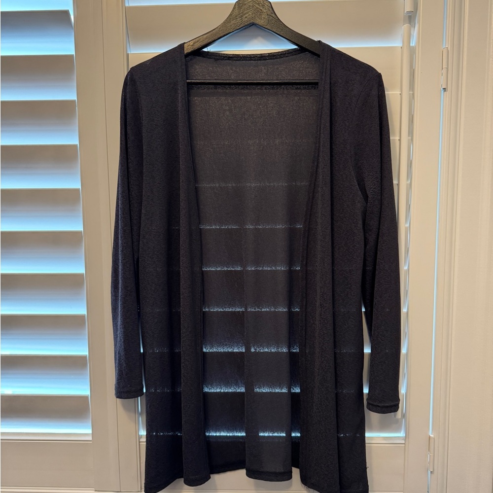 Women's Black Open-Front Sweater